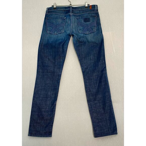 7 For All Mandkind Gwenevere Jeans Womens 28 Medium Wash Super Skinny - Picture 4 of 9